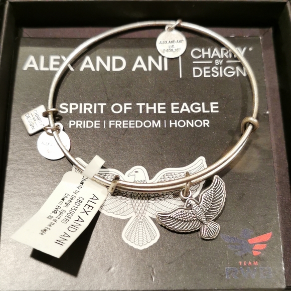 Alex and Ani Jewelry - NIB Alex and Ani Spirit of the Eagle Charm Bangle Silver